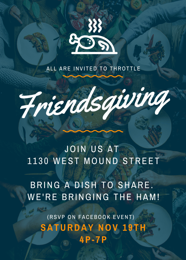 aTHROTTLE Friendsgiving Thanksgiving Party Invitation Portrait